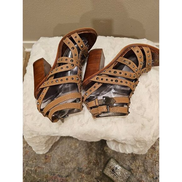 Sam Edelman Stacked Heel Studded Sandals Heels Size 7.5 - Picture 7 of 10